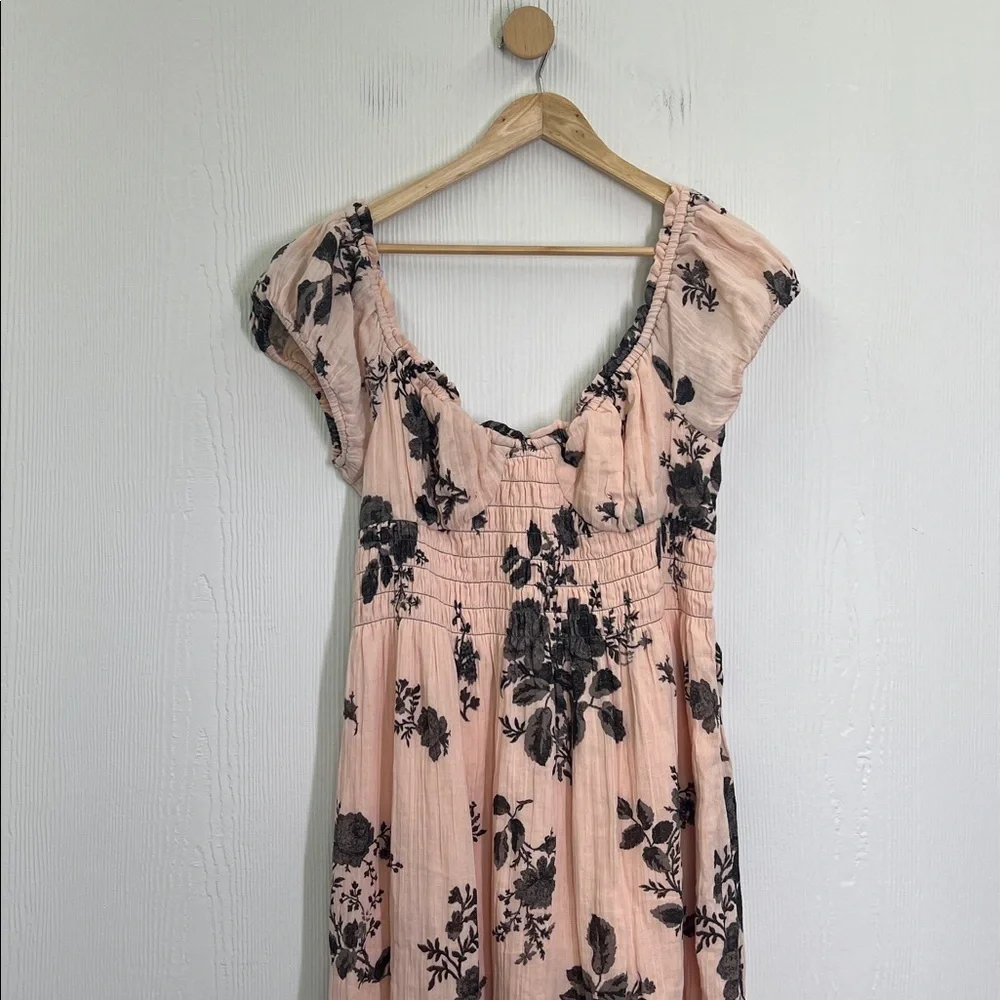 Free People - NWT Forget ME Not Short Sleeve Floral Tie Back Maxi Dress Large